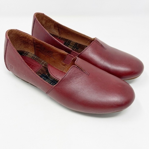 Born Shoes - BORN | Red Leather Serba Slip-ons Women's 7